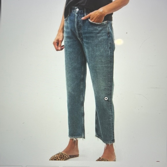 Agolde Riley High Rise Straight Crop 27 in frequency color - Picture 2 of 8